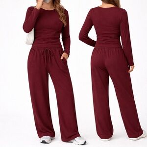 Women's Burgundy Lounge Set
